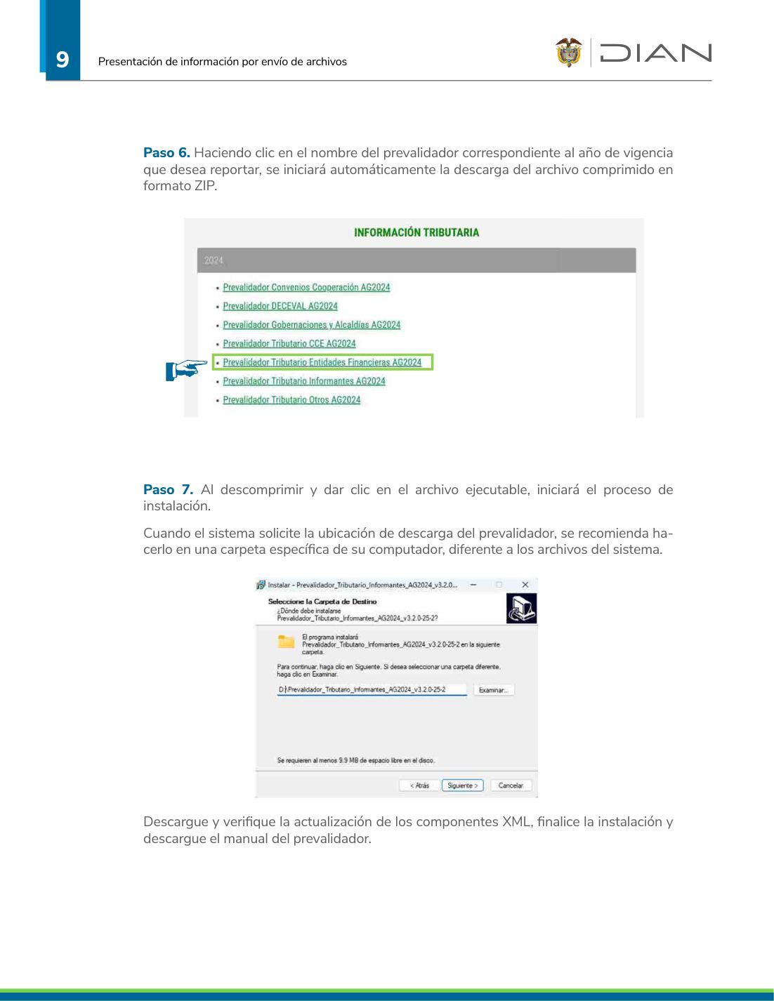 Inicio del proceso de descarga e instalaci&oacute;n del prevalidador