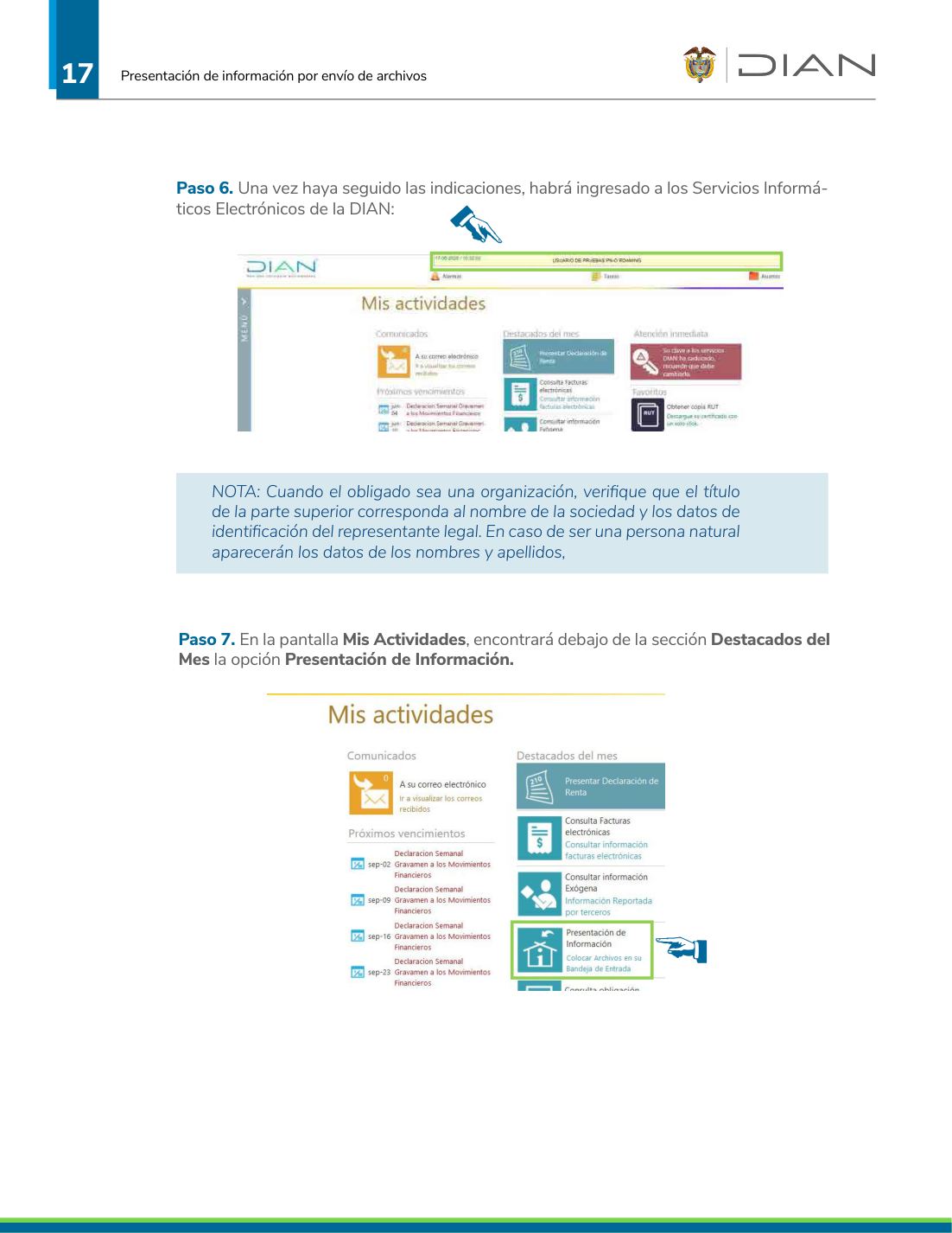 Pantalla Mis Actividades del MUISCA