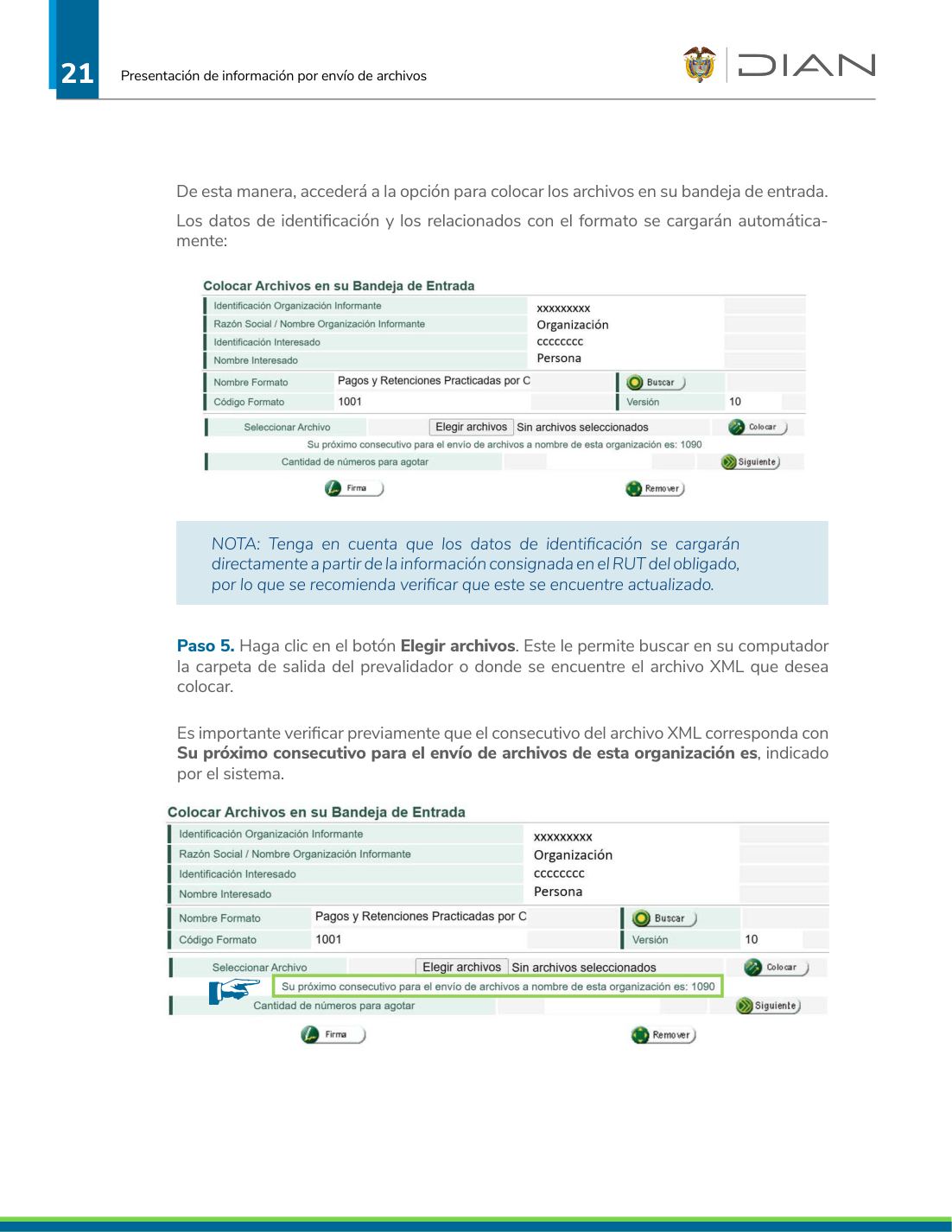 Cargar archivo XML en la bandeja